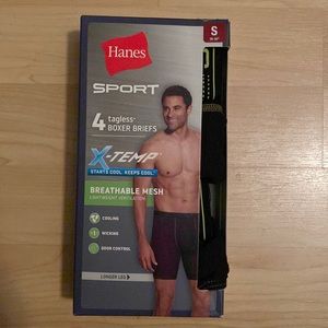 Men’s Hanes Sport X-Temp Longer Leg Boxer Briefs Size S (28-30”)